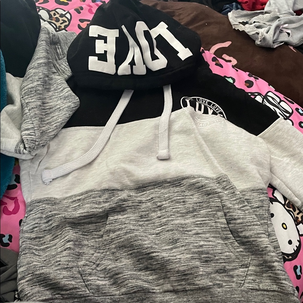 Reflex Black and Gray Color Block Hoodie